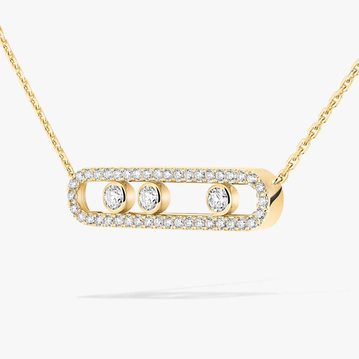 [Zalyn]MOVE PAVÉ FULL DIAMOND NECKLACE
