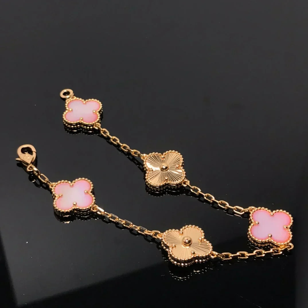 [Zalyn Jewelry ] CLOVER 5 MOTIFS  PINK MOP BRACELET COLLECTION