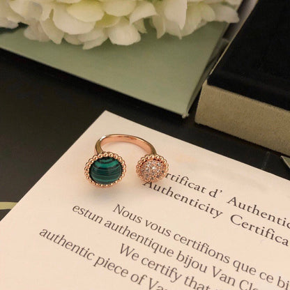 [Zalyn Jewelry ]PERLEE COULEURS DIAMOND ROSE GOLD BETWEEN THE FINGER RING