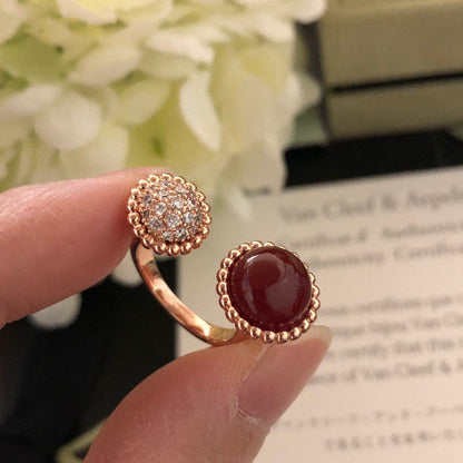 [Zalyn Jewelry ]PERLEE COULEURS DIAMOND ROSE GOLD BETWEEN THE FINGER RING