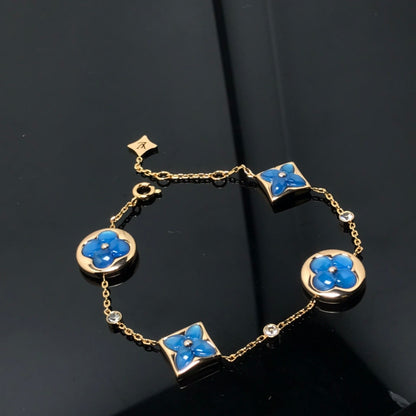[Zalyn]STAR AND SUN 4 MOTIF BLUE BRACELET