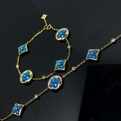 [Zalyn]STAR AND SUN 4 MOTIF BLUE BRACELET