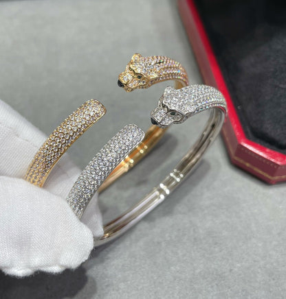 [Zalyn Jewelry ]PANTHERE FULL DIAMOND OPEN BRACELET