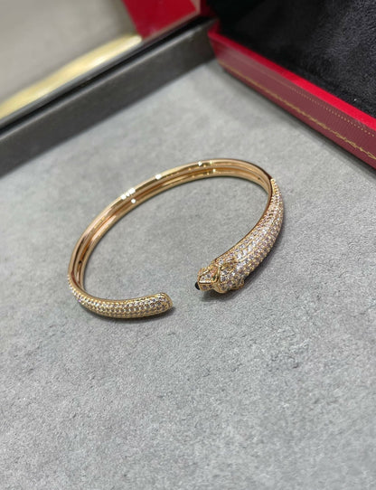 [Zalyn Jewelry ]PANTHERE FULL DIAMOND OPEN BRACELET