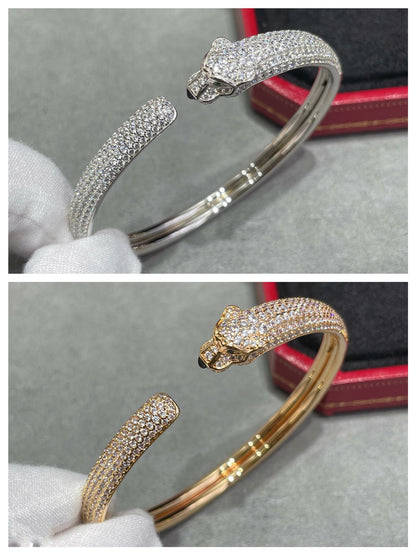 [Zalyn Jewelry ]PANTHERE FULL DIAMOND OPEN BRACELET