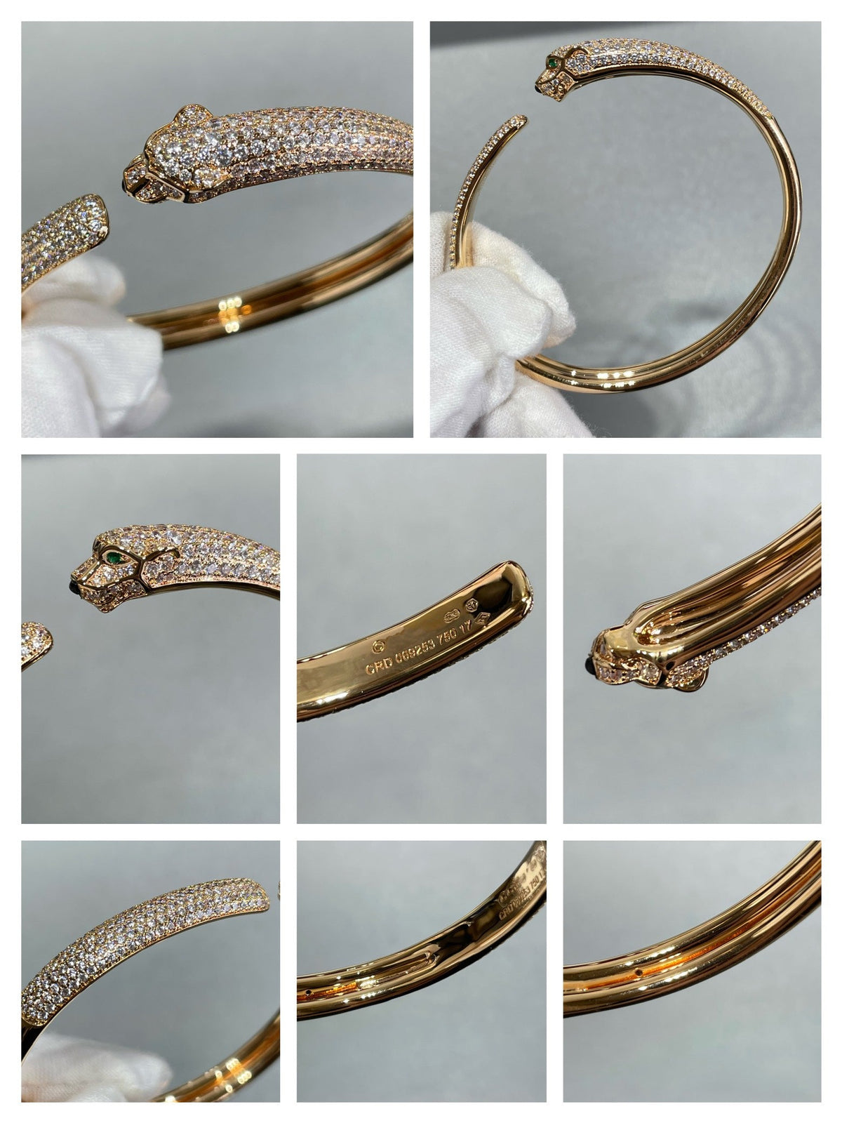 [Zalyn Jewelry ]PANTHERE FULL DIAMOND OPEN BRACELET
