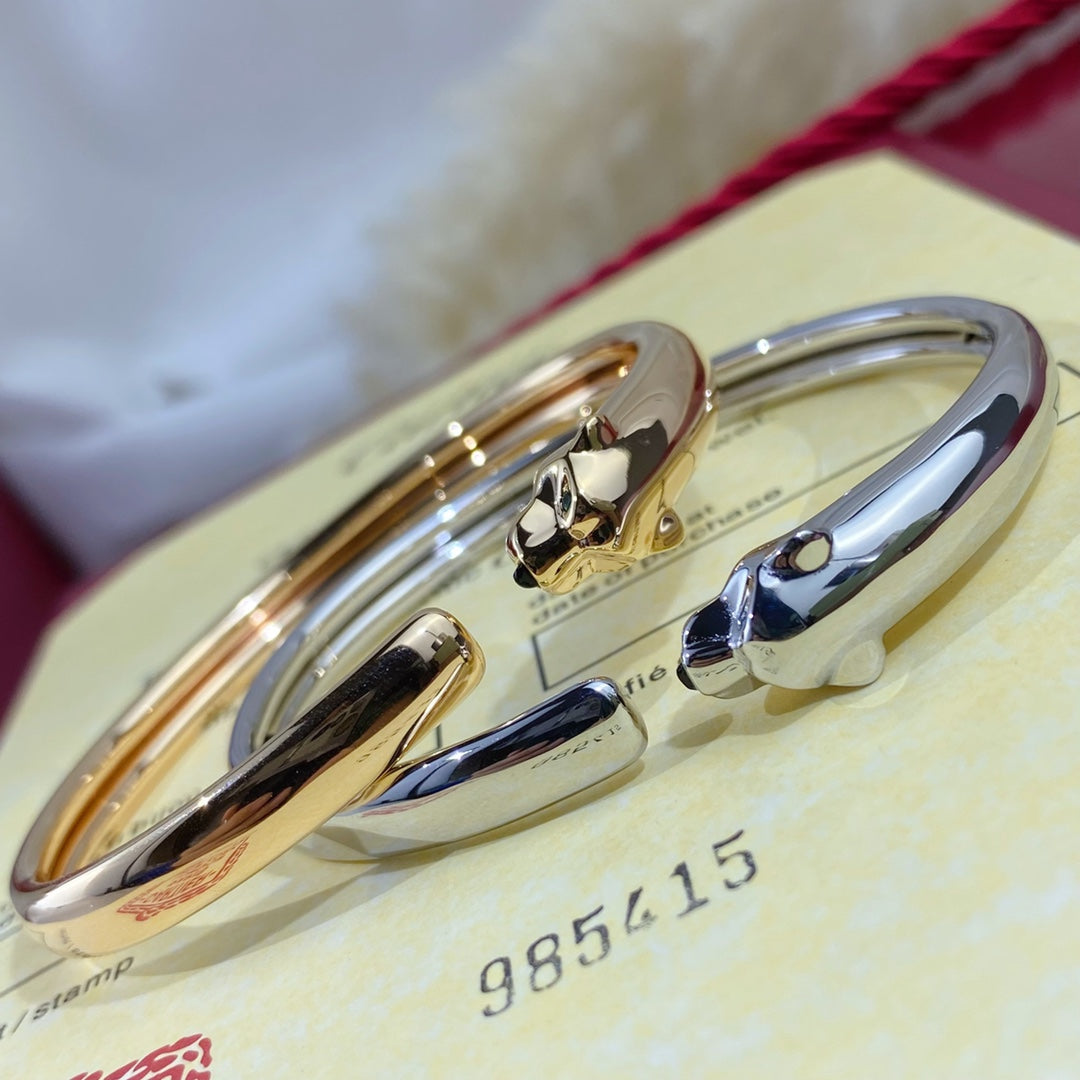 [Zalyn Jewelry ]PANTHERE SILVER OPEN BRACELET