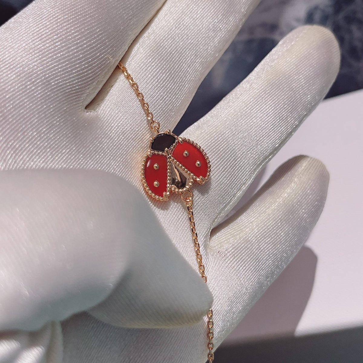 [Zalyn Jewelry ]LUCKY SPRING 1 MOTIF PINK GOLD BRACELET