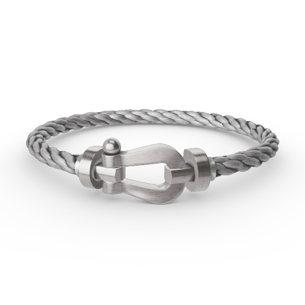 [Zalyn]FORCE LARGE HORSESHOE BRACELET - WHITE GOLD
