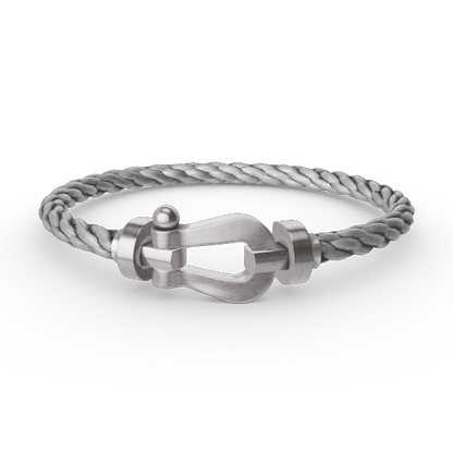 [Zalyn]FORCE LARGE HORSESHOE BRACELET - WHITE GOLD