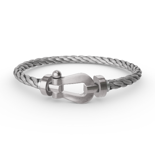 [Zalyn]FORCE LARGE HORSESHOE BRACELET - WHITE GOLD