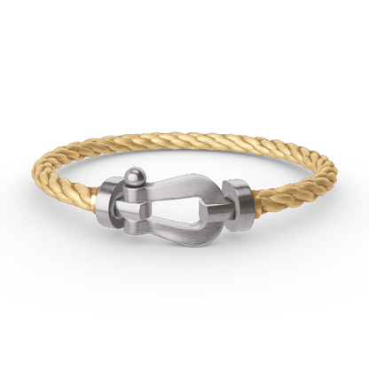 [Zalyn]FORCE LARGE HORSESHOE BRACELET - WHITE GOLD