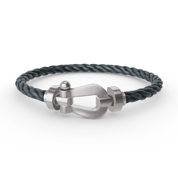 [Zalyn]FORCE LARGE HORSESHOE BRACELET - WHITE GOLD