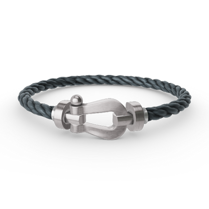 [Zalyn]FORCE LARGE HORSESHOE BRACELET - WHITE GOLD