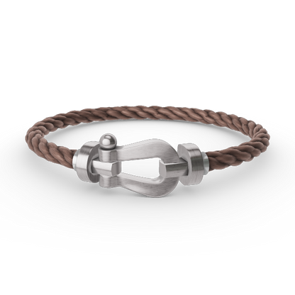 [Zalyn]FORCE LARGE HORSESHOE BRACELET - WHITE GOLD
