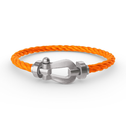 [Zalyn]FORCE LARGE HORSESHOE BRACELET - WHITE GOLD