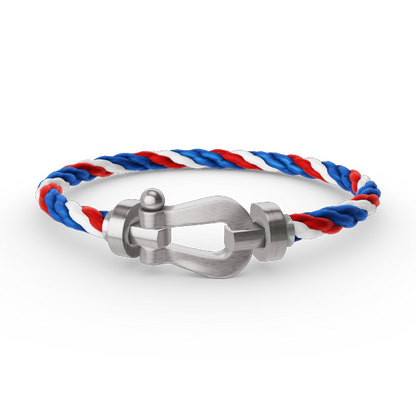 [Zalyn]FORCE LARGE HORSESHOE BRACELET - WHITE GOLD