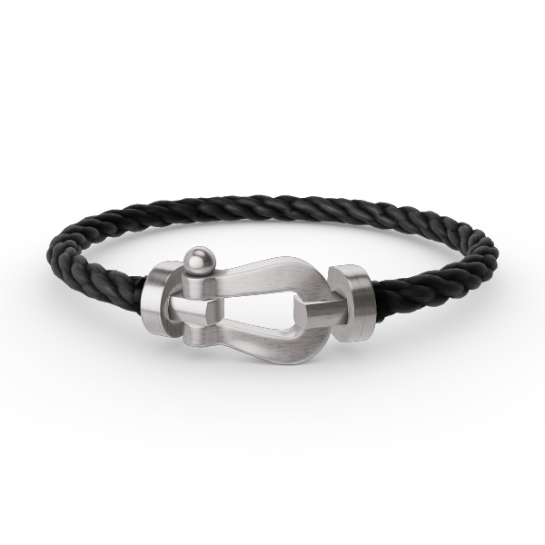 [Zalyn]FORCE LARGE HORSESHOE BRACELET - WHITE GOLD