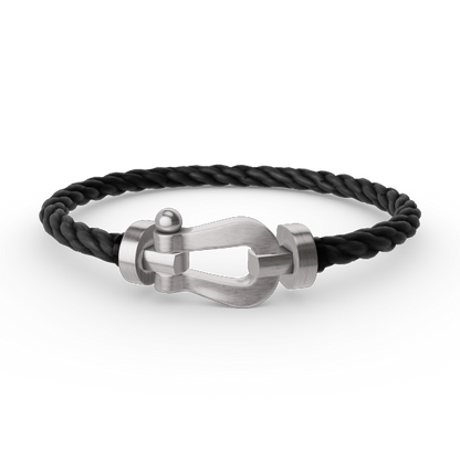 [Zalyn]FORCE LARGE HORSESHOE BRACELET - WHITE GOLD