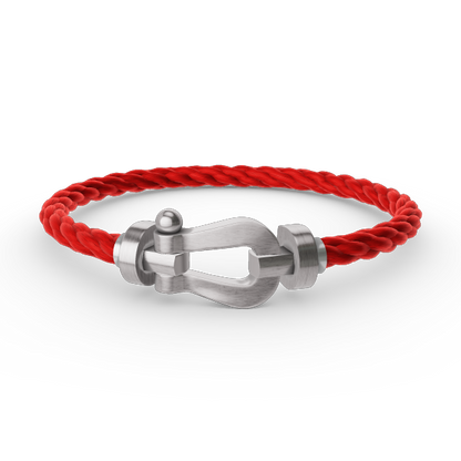 [Zalyn]FORCE LARGE HORSESHOE BRACELET - WHITE GOLD