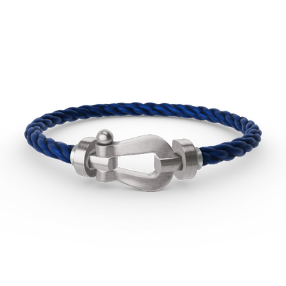 [Zalyn]FORCE LARGE HORSESHOE BRACELET - WHITE GOLD