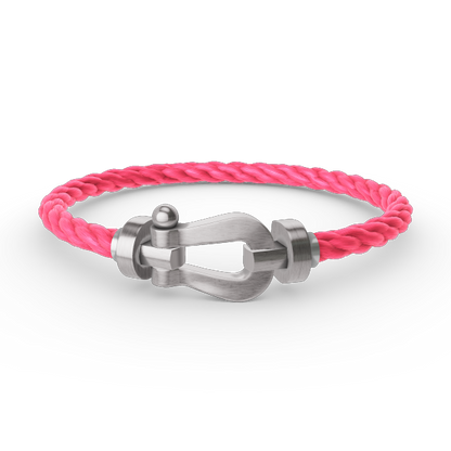 [Zalyn]FORCE LARGE HORSESHOE BRACELET - WHITE GOLD
