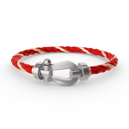 [Zalyn]FORCE LARGE HORSESHOE BRACELET - WHITE GOLD