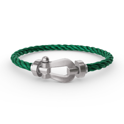 [Zalyn]FORCE LARGE HORSESHOE BRACELET - WHITE GOLD