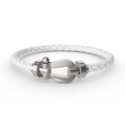 [Zalyn]FORCE LARGE HORSESHOE BRACELET - WHITE GOLD