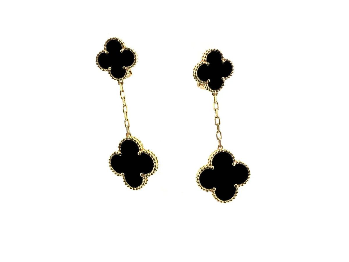 [Zalyn Jewelry ]CLOVER 2 MOTIFS  EARRINGS (MULTIPLE CHOICESC