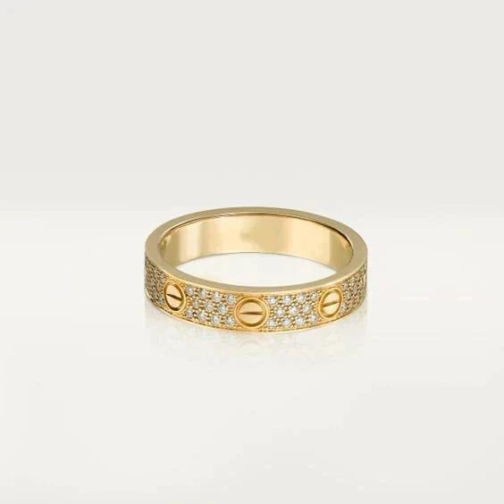 [Zalyn Jewelry ]LOVE RING 3.6MM DIAMOND PAVED