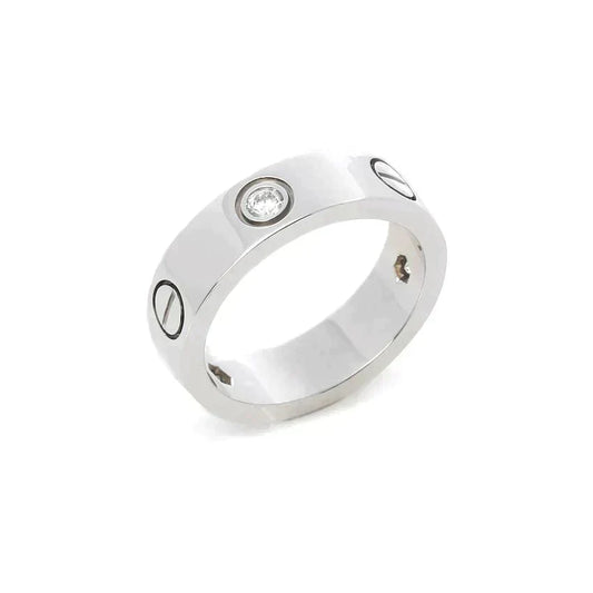 [Zalyn Jewelry ]LOVE RING 5.5MM 3 DIAMONDS SILVER