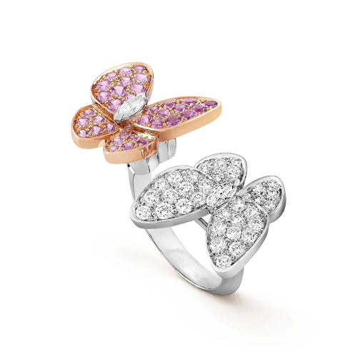 [Zalyn Jewelry ]TWIN BUTTERFLY DIAMOND RING