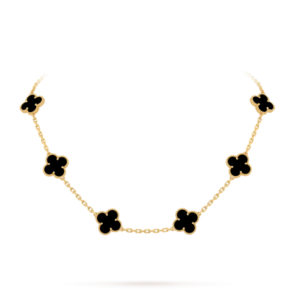 [Zalyn]CLASSIC LUCKY 10-MOTIF CLOVER NECKLACE GOLD COLLECTION