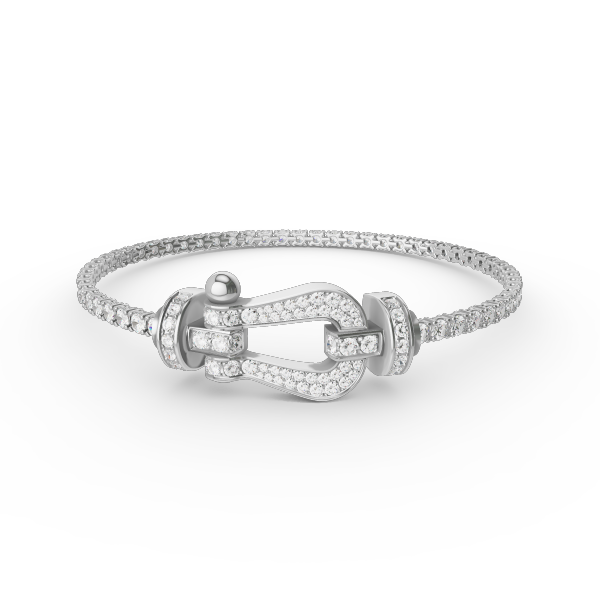 [Zalyn Jewelry ]FORCE  LARGE HORSESHOE FULL DIAMOND TENNIS BRACELET