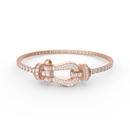 [Zalyn Jewelry ]FORCE  LARGE HORSESHOE FULL DIAMOND TENNIS BRACELET