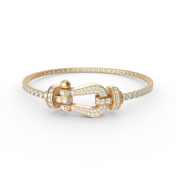 [Zalyn Jewelry ]FORCE  LARGE HORSESHOE FULL DIAMOND TENNIS BRACELET