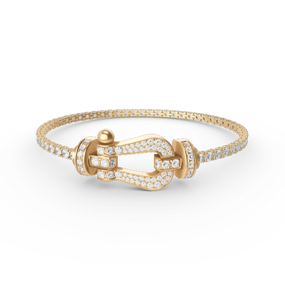 [Zalyn Jewelry ]FORCE  LARGE HORSESHOE FULL DIAMOND TENNIS BRACELET