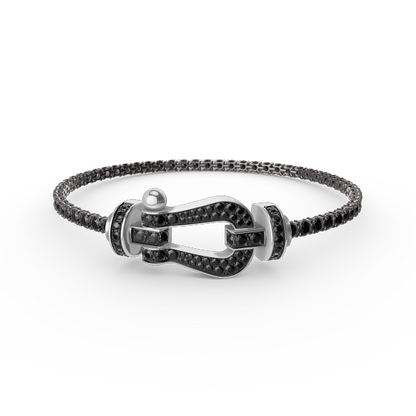 [Zalyn Jewelry ]FORCE  LARGE HORSESHOE FULL DIAMOND TENNIS BRACELET